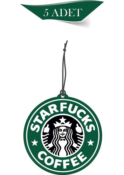 Bymeyla Starfucks Coffee Temalı 5'li Oto Kokusu ve Oto Aksesuarı