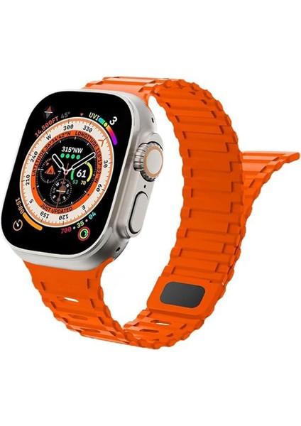 Apple Watch Uyumlu 42 44 45 49MM Uyumlu Mıknatıslı Ultra Sağlam Silikon Kordon