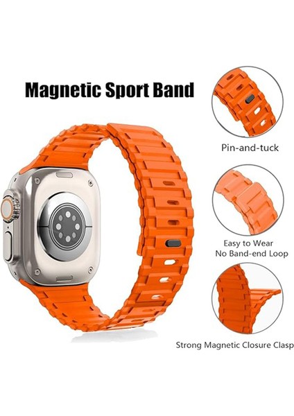 Apple Watch Uyumlu 42 44 45 49MM Uyumlu Mıknatıslı Ultra Sağlam Silikon Kordon fiyatları