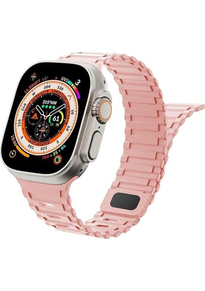 Apple Watch Uyumlu 42 44 45 49MM Uyumlu Mıknatıslı Ultra Sağlam Silikon Kordon
