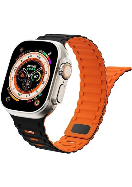 Apple Watch Uyumlu 42 44 45 49MM Uyumlu Mıknatıslı Ultra Sağlam Silikon Kordon