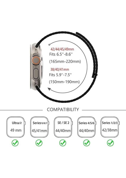 Apple Watch Uyumlu 42 44 45 49MM Uyumlu Mıknatıslı Ultra Sağlam Silikon Kordon