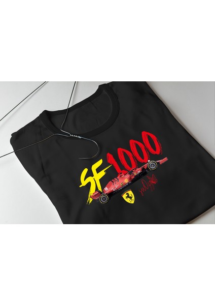 Formula 1 SF100 Ferrari Ön Baskılı Oversize Unisex T-Shirt
