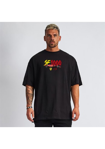 Formula 1 SF100 Ferrari Ön Baskılı Oversize Unisex T-Shirt