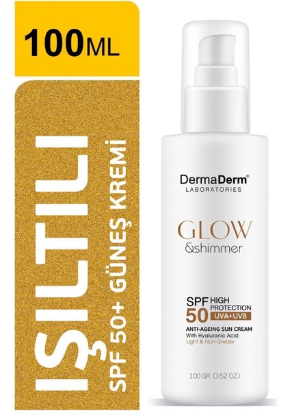 Glow Yüz ve Vücut İçin Işıltılı Simli Güneş Kremi Spf 50 Uva/uvb