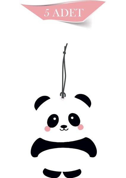 Bymeyla Panda Temalı 5'li Oto Kokusu ve Oto Aksesuarı