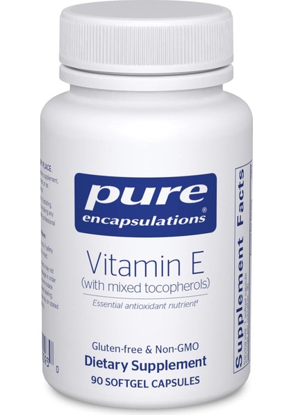 Pure Encapsulations Vitamin E With Mixed Tocopherols Non Gmo 90 Softgels E Vitamini 90 Jel Kapsül