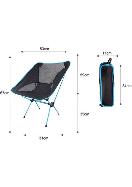 Funky Chairs Ultralight 900 gr Alüminyum Katlanır Kamp Sandalyesi - Mavi