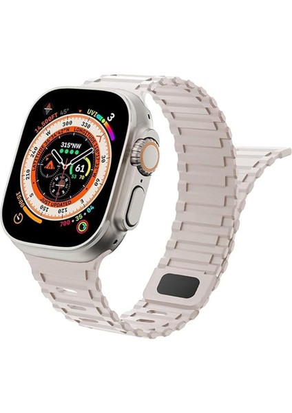 Apple Watch Uyumlu 42 44 45 49MM Uyumlu Mıknatıslı Ultra Sağlam Silikon Kordon