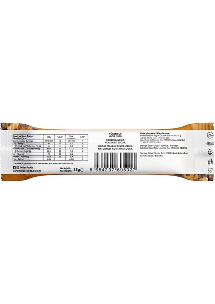 Meyve Bar, Yer Fıstığı ve Kakaolu, 35GR x 12 Adet