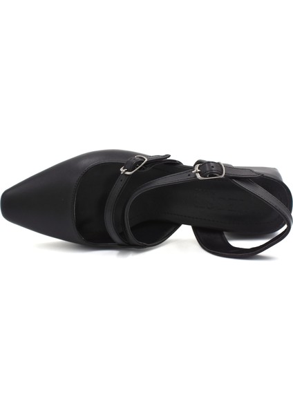 (Wiesse) Kapalı Burun Çift Tokalı Alçak Topuk Kadın Ayakkabı Siyah indirimleri