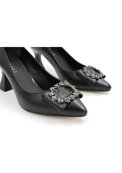 (Kırcalı) Topuklu Kadın Ayakkabı Siyah modelleri