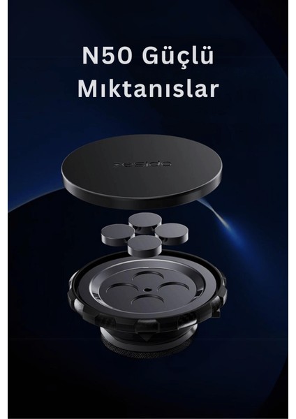 CC153 2in1 Izgara Klipsli ve Yapışkanlı 360 Derece Ayarlanabilir Manyetik Magsafe Araç Tutucu
