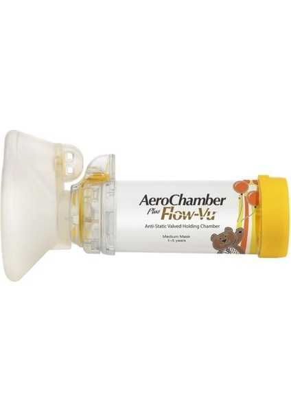 Aerochamber Flow-Vu Sarı 1-5 Yaş Arası Ayıcıklı Model