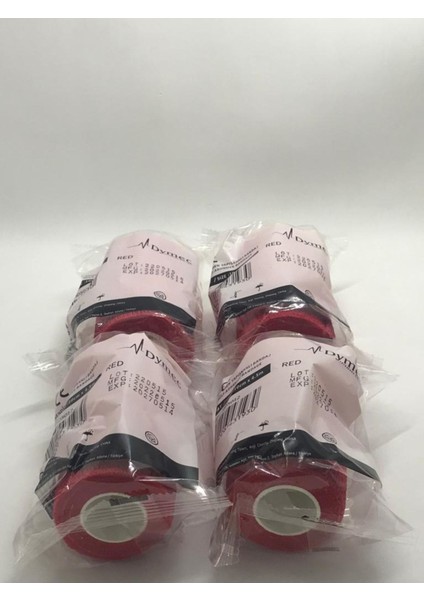 Dymec Kendinden Yapışkanlı Bandaj Kırmızı Ebat: 10CM x 4.5m 4'lü