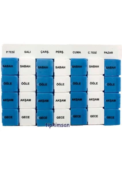 Haftalık Ilaç Saklama Kutusu 28 Gözlü