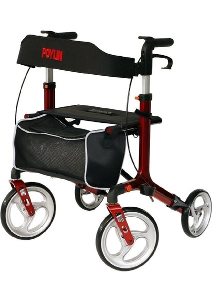 Poylin P888 Ultra Lüks Rolatör Kırmızı - Titanyum Gri fiyatları