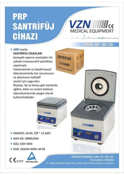 80-2A 12LI Santrifüj Cihazı fiyatları