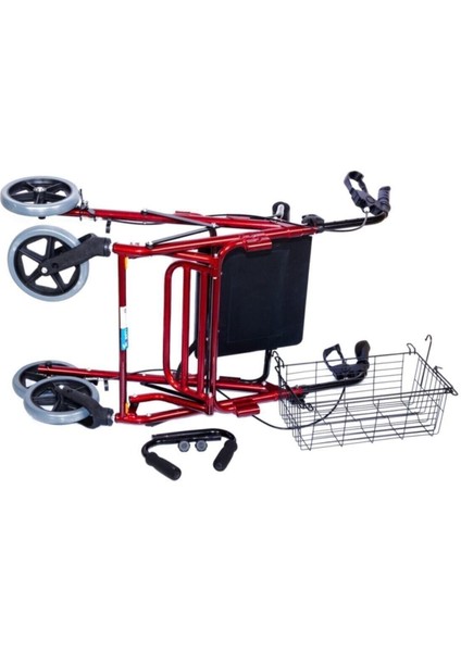 Ayak Pedallı Alüminyum Rolatör Yürüteç - Tekerlekli Sandalye Gibi Kullanma Imkanı
