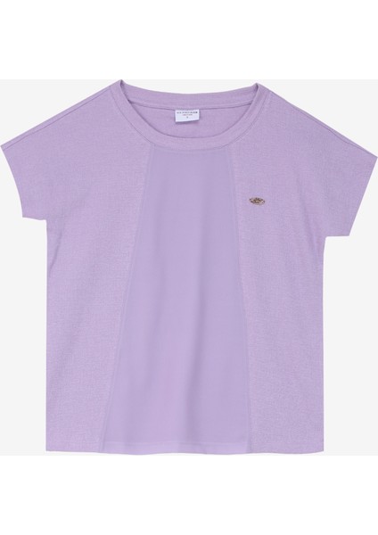 Bisiklet Yaka Lila Kadın T-Shirt POSY