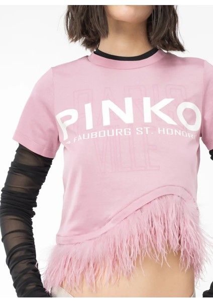 Yuvarlak Yaka Baskılı Siyah Kadın T-Shirt 103130A1LV modelleri