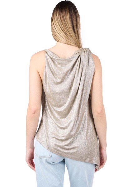 Kare Yaka Düz Gümüş Kadın Bluz 103141A1KE fırsatları