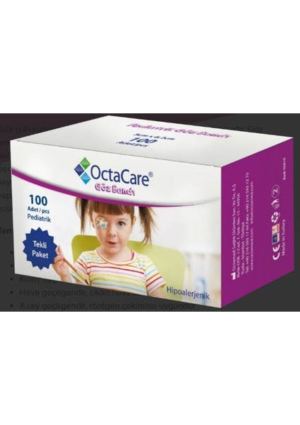 Octacare Pediatrik Göz Pedi Kız 5 cm x 6,2 cm 100 Adet