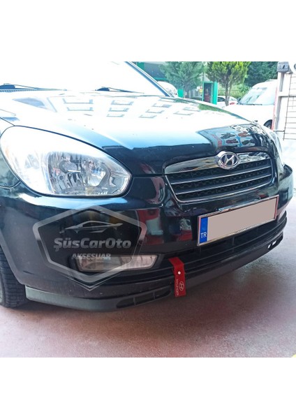 ŞüsCarOto Aksesuar Hyundai Accent Era 2006-2012 Uyumlu Üniversal Laguna Lip Esnek Ön Lip 2 Parça Tampon Altı Dil Karlık Ön Ek