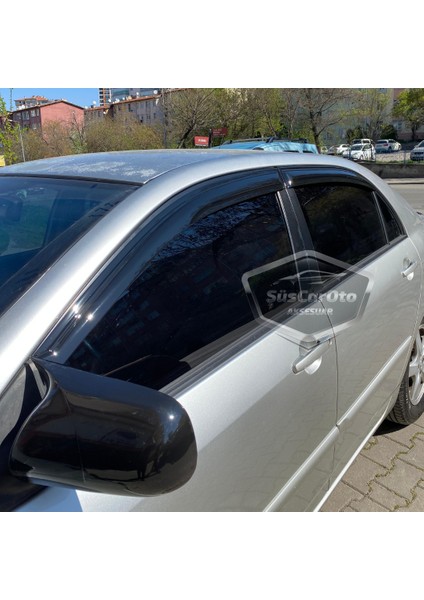 ŞüsCarOto Aksesuar Toyota Corolla E120 2002-2006 Sedan Uyumlu Mugen Cam Rüzgarlığı Seti Piano Black 4'lü