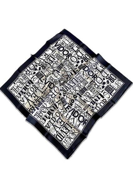 Tivil Ipek Eşarp 35053 Siyah Beyaz Karışık Desen