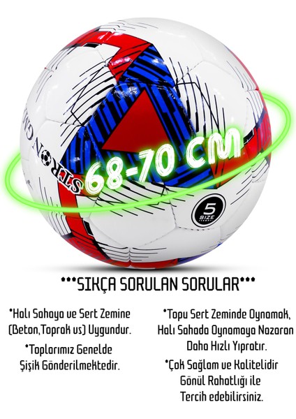 Futbol Topu Pompalı Set Profesyonel El Dikişli Dayanıklı Sert Zemin Halı Saha Topu 701 No:5