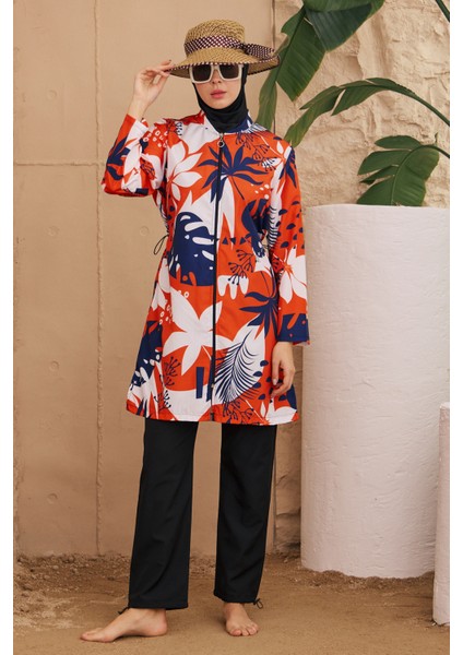 Paraşüt Tam Kapalı Tesettür Mayo Desenli Dokuma 2224-178 modelleri