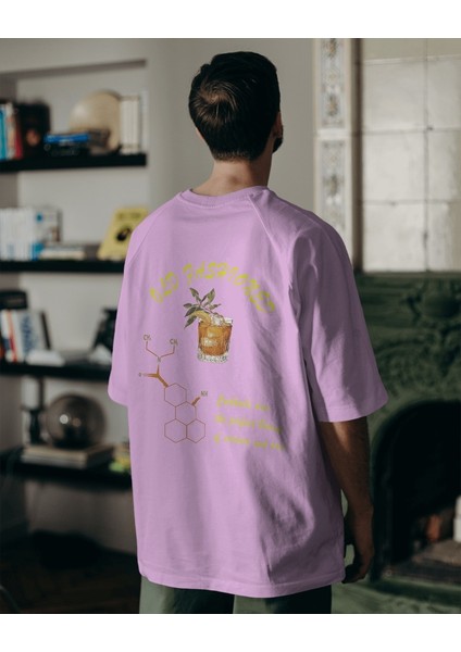 Old Fashioned Kokteyl Tasarım Relaxed Fit Erkek Ön-Arka Baskılı Tişört modelleri