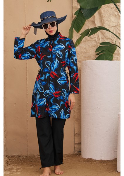 Paraşüt Tam Kapalı Tesettür Mayo Desenli Dokuma 2224-571 modelleri