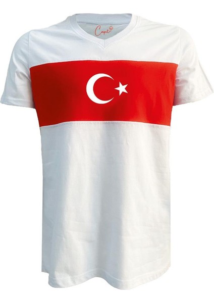 Pamuk Standart Kesim Milli Takım Forması V Yaka Tişört