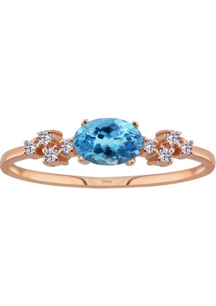 ve Oval Mavi Topaz Taşlı Aquala Yüzük 0417R0340 fiyatları