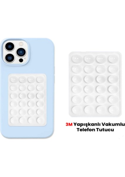 Silikon Vantuzlu Telefon Tutucu, Cep Telefonu Için Kaymaz Yapışkanlı Beyaz