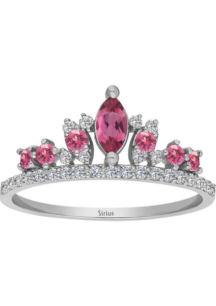 ve Pembe Turmalin Taşlı Diana Tacı Yüzük 0447R0074 fiyatları