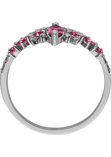 ve Pembe Turmalin Taşlı Diana Tacı Yüzük 0447R0074 modelleri