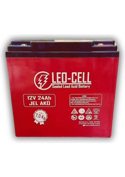 Leo-Cell 12V 24 Ah Japon Teknolojisi 7 kg Elektrikli Motorsiklet Aküsü (2024 Üretimi)