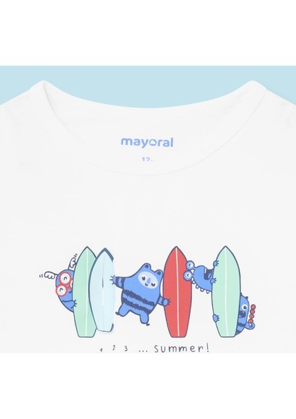 Erkek Bebek Kolsuz T-Shirt Beyaz 1036 modelleri