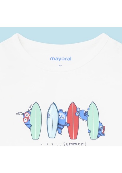 Erkek Bebek Kolsuz T-Shirt Beyaz 1036 fırsatları