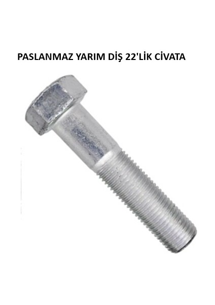 Solar Altı Köşe Yarım Diş Civata 22'lik
