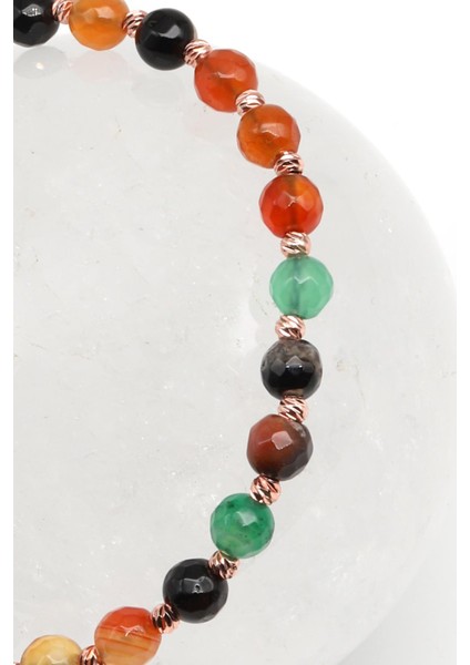 Akik Doğal Taş Makrome Örme Bileklik Fasetli Küre Kesim fiyatları