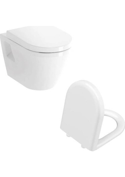 Integra Rim-Ex Kanalsız Asma Klozet + Vitra Duroplast Yavaş Kapanır Kapak