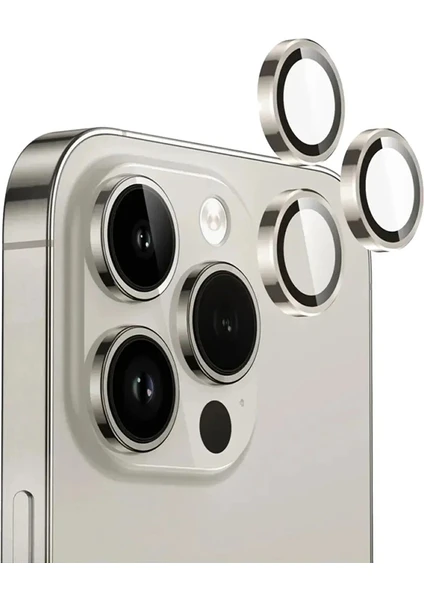 iPhone 15 Pro Kamera Koruyucu Lens Alüminyum Alışımlı Cam