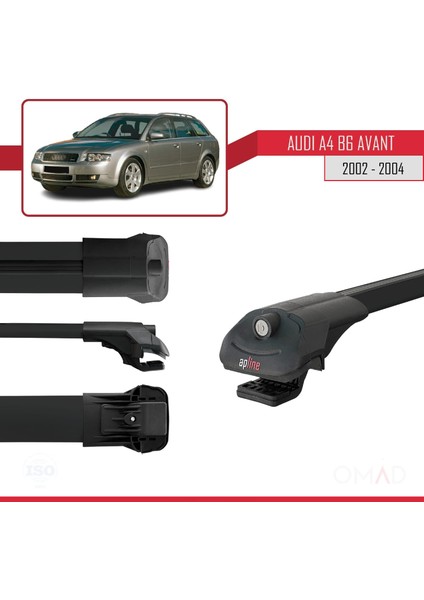 Audi A4 (B6) Avant 2002-2004 Arası ile Uyumlu Ace-1 Ara Atkı Tavan Barı Siyah 3 Adet