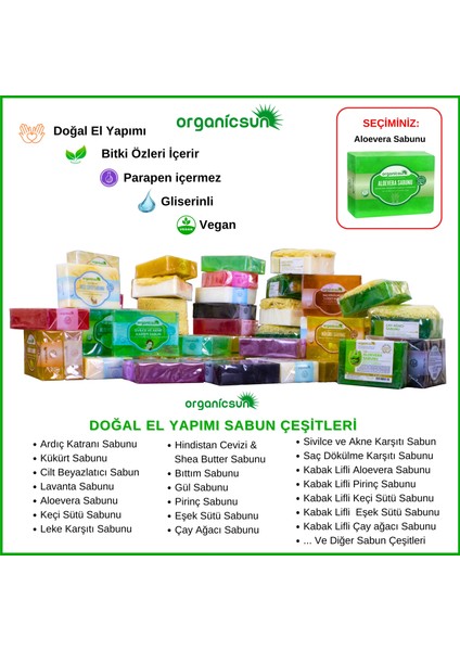 Doğal Aloe Vera Sabunu 140 gr Tüm Cilt Tipleri Için Yatıştırıcı ve Canlandırıcı Etkili