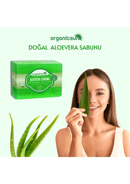 Doğal Aloe Vera Sabunu 140 gr x 2 Adet Tüm Cilt Tipleri Için Yatıştırıcı ve Canlandırıcı Etkili