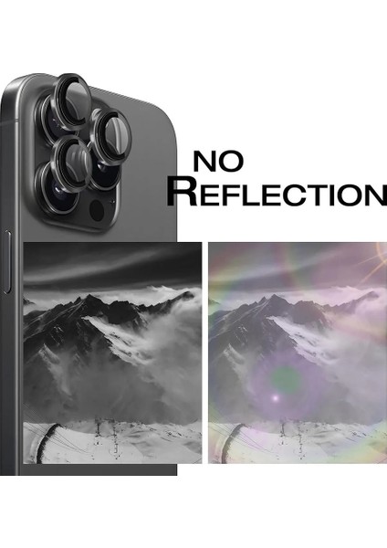 iPhone 15 Pro Kamera Koruyucu Lens Alüminyum Alışımlı Cam